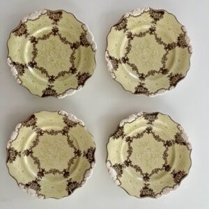 Anthropologie set of four Etruscan Festoon dessert / cake plates